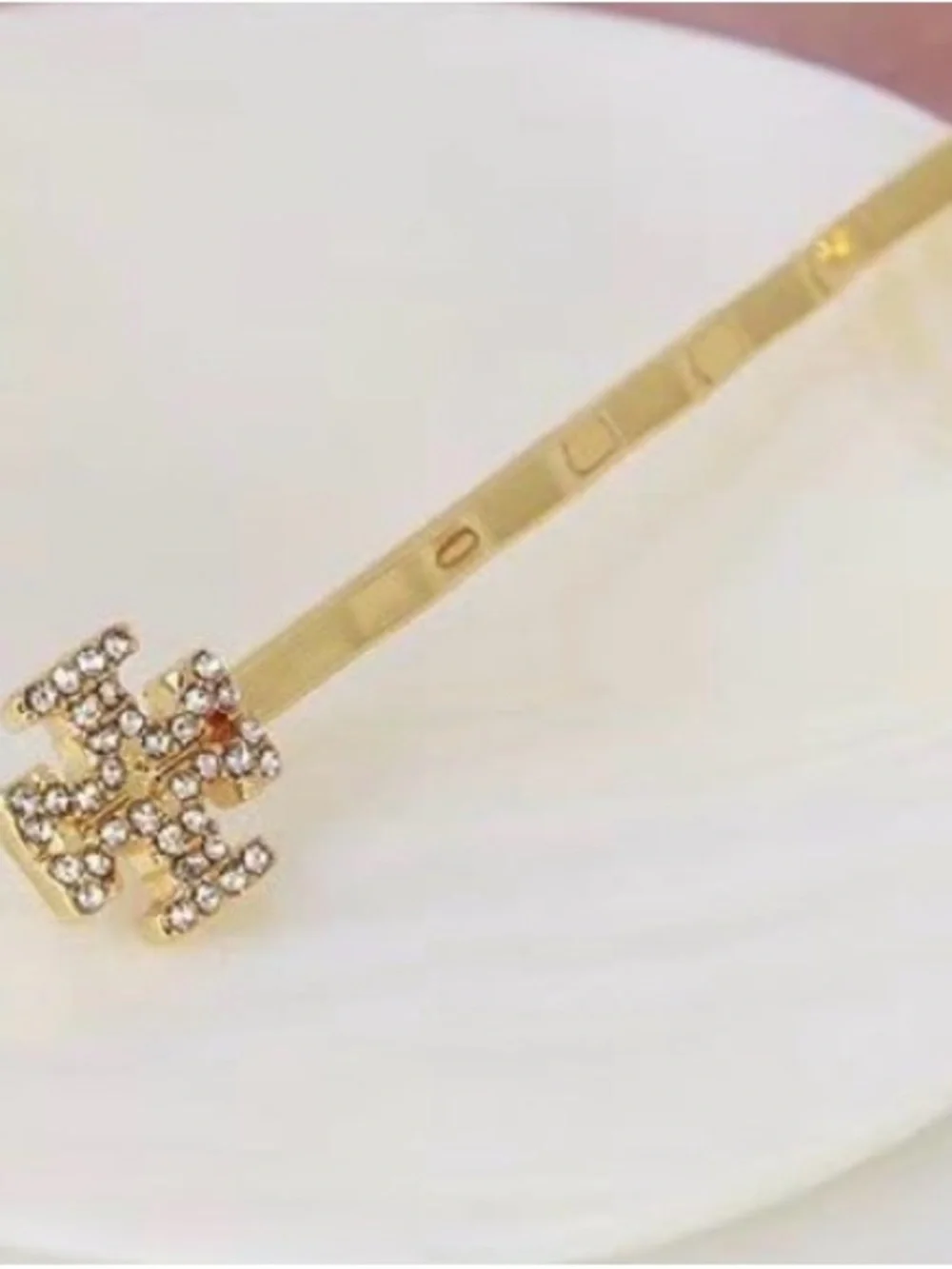 Tory Burch Gold-Tone Pearl & Crystal Hair Pin Trio